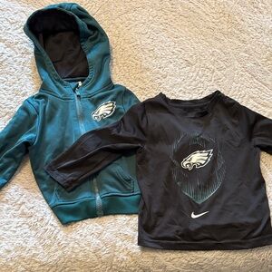 Nike Kids football Eagles Hoodie and Shirt-NFL 2T bundle